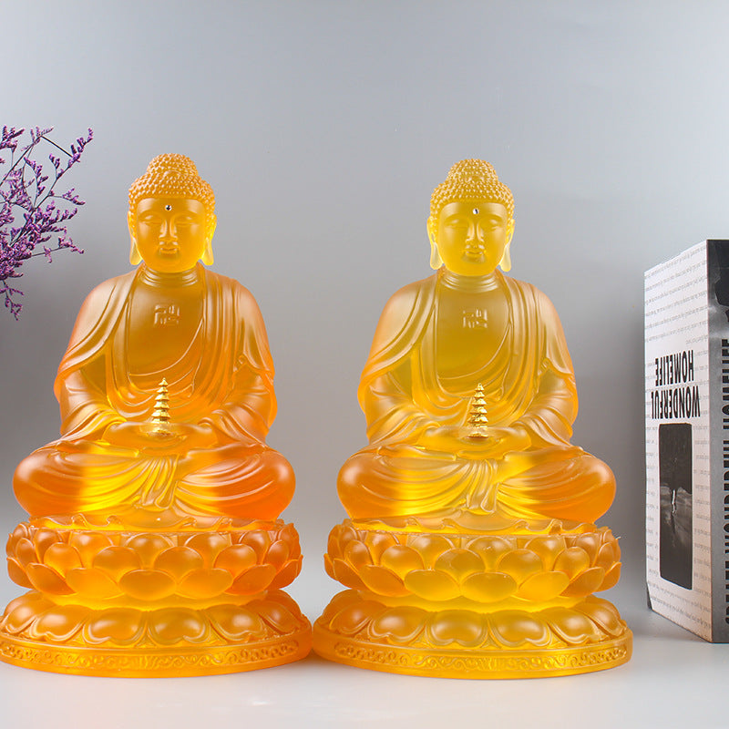 水琉璃薬師仏像  琉璃工芸置物