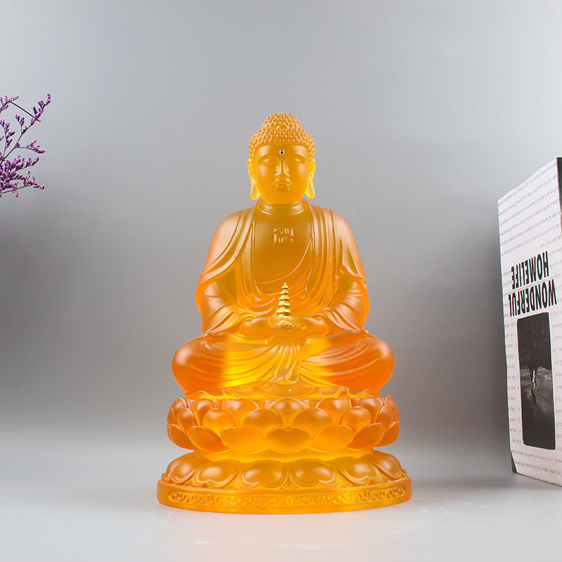 水琉璃薬師仏像  琉璃工芸置物