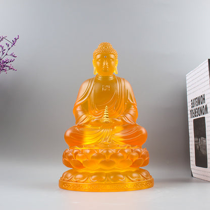 水琉璃薬師仏像  琉璃工芸置物