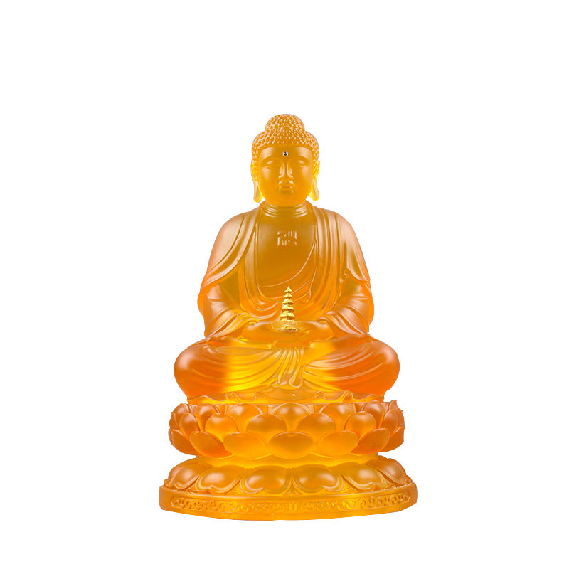 水琉璃薬師仏像  琉璃工芸置物