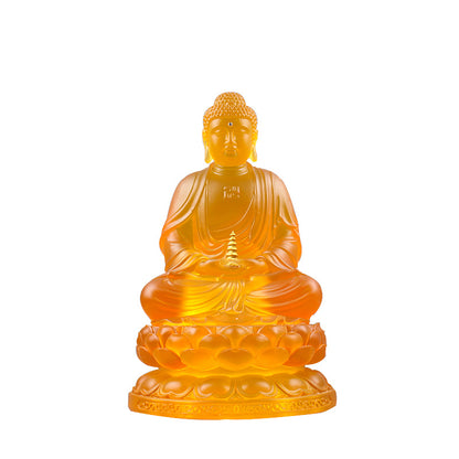 水琉璃薬師仏像  琉璃工芸置物