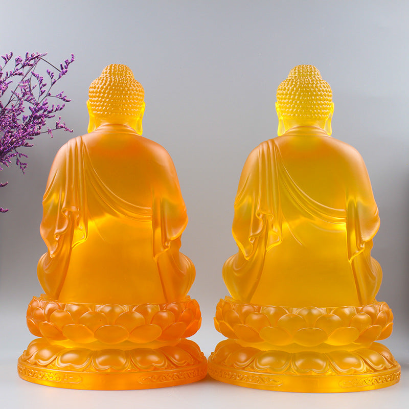 水琉璃薬師仏像  琉璃工芸置物