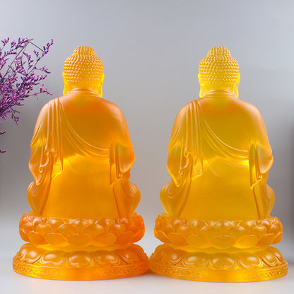 水琉璃薬師仏像  琉璃工芸置物