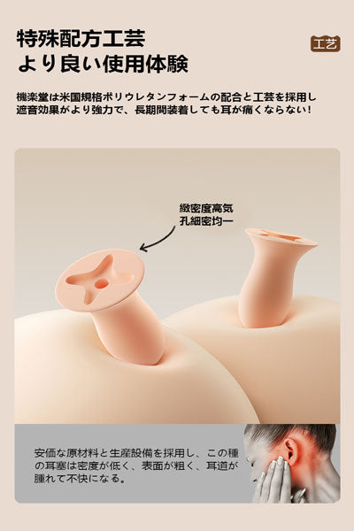 ジョイルーム 防音消音睡眠用耳栓 耳に優しい 快適睡眠専用