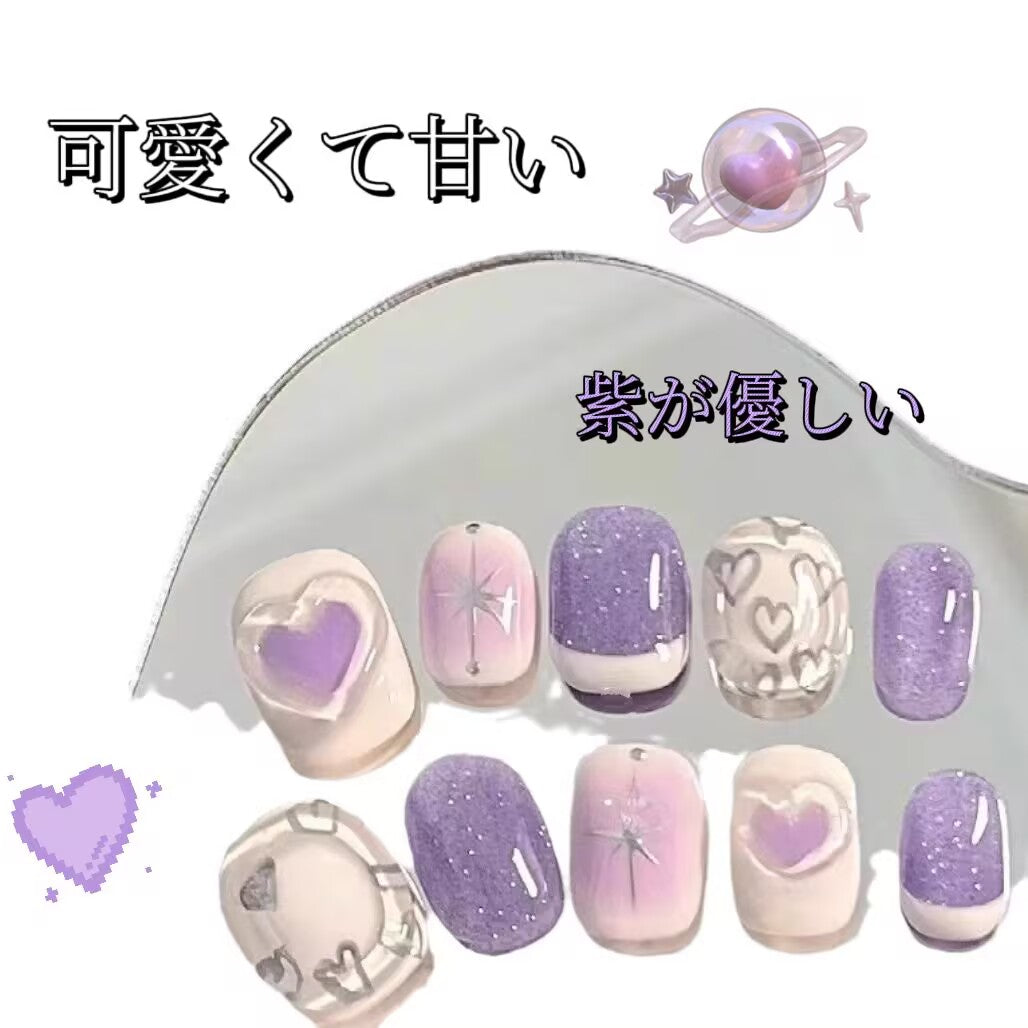 芋泥波波手画落書き紫の味が優しく見えます白短方円甲を身に着け