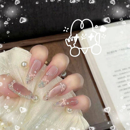 【バレエシューズ】蝶ネクタイ真珠装飾キャッツアイ爆閃砕砕ダイヤ優しい甘さ別格長楕円着用甲