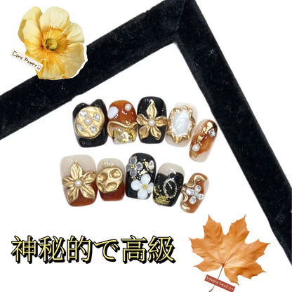 万象生立体彫刻秋冬のカレー色手描き高級で豪華な台形を身に着け