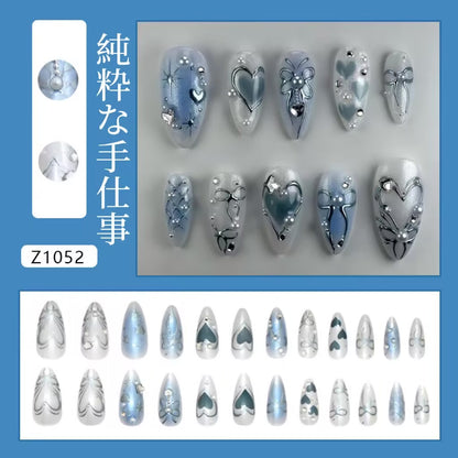 海洋の心の清冷感夢幻の立体珠光爆閃ダイヤモンド純粋な手の設計の新しいアーモンド型の甲を着け