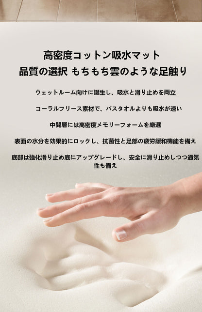浴室の入り口用吸水速乾フットマット 家庭用トイレ防滑マット 厚手で汚れに強い小サイズのマット