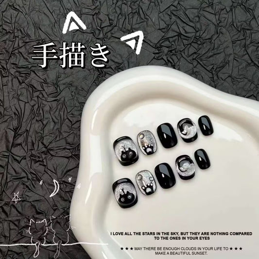 ガラスの玉の猫の目純粋な手作りの甘いクールなかわいい猫の甲を着用し