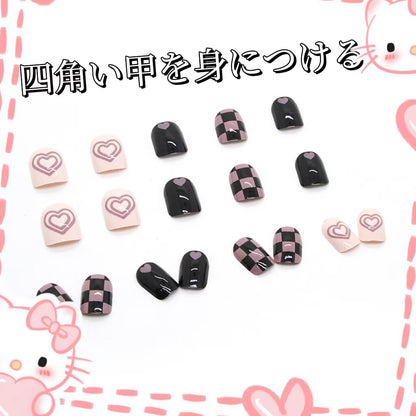 黒とピンクの碁盤のような愛のインパクトギャルは甘くてクールな雰囲気があり