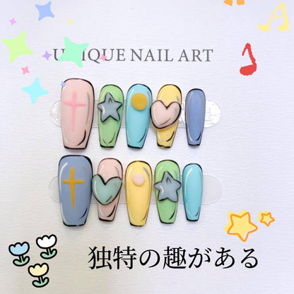 手で描いてドーパミンを握って立体愛の漫画の風格の長い台形の甲を着け