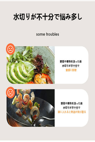 キッチン用サラダ野菜脱水器、野菜洗い・振り乾かし用の水切り籃、野菜洗い盆、野菜洗浄神器