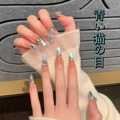 青精霊愛心砕鈷猫眼爆閃さわやかフランス長楕円着用甲