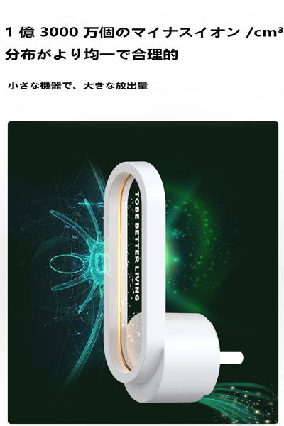 小型マイナスイオンエアクリーナー、トイレ・洗面所の異臭除去・脱臭・ホルムアルデヒド除去機、星空ムードライト