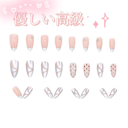 フレンチドットの気品は優しく優雅です高級な銀の面がきらめくデザインは斬新ですアーモンド型のウェアラブル