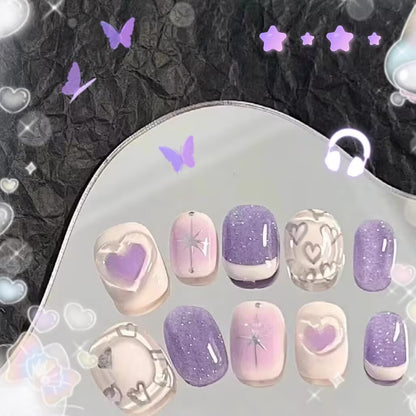 芋泥波波手画落書き紫の味が優しく見えます白短方円甲を身に着け