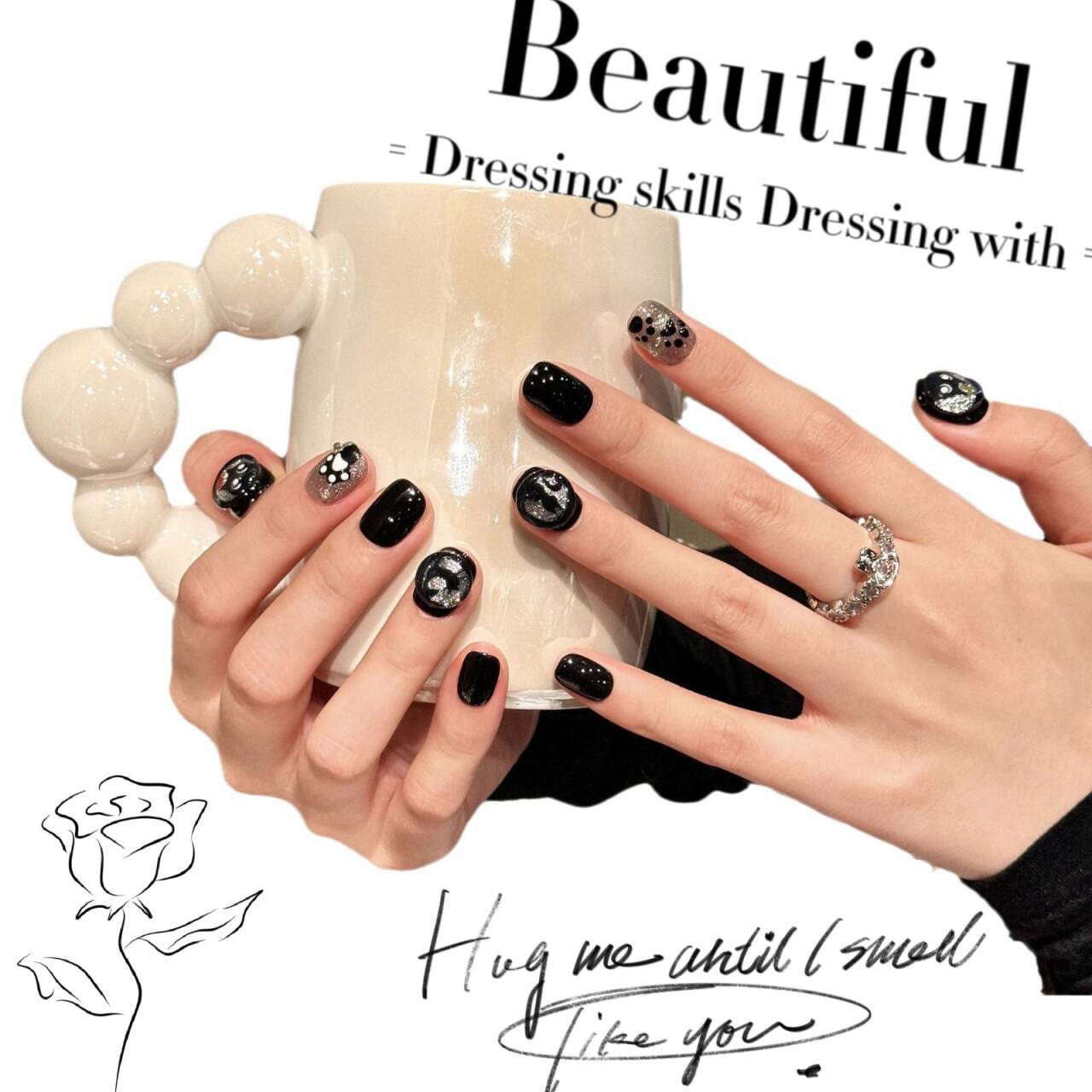 黒猫森のガラス玉猫目純手制甘いクールなかわいい猫甲を着用し