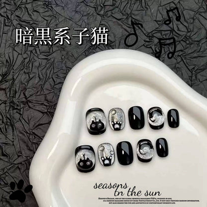 ガラスの玉の猫の目純粋な手作りの甘いクールなかわいい猫の甲を着用し