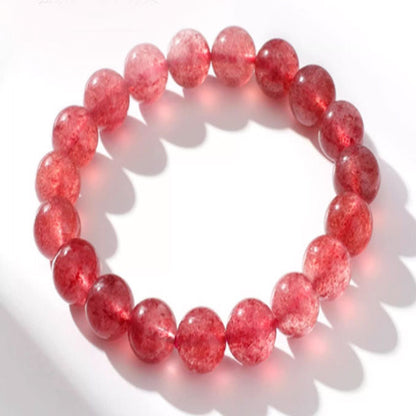 天然苺クリスタル ブレス高透氷種 ピンククリスタル