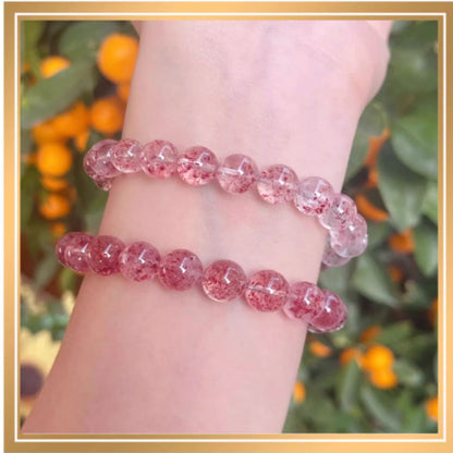 天然苺クリスタル ブレス高透氷種 ピンククリスタル