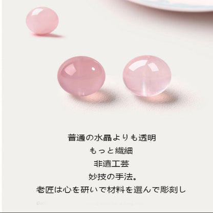 天然桃の花の粉の水晶の手串の粉の晶の高級なシンプル