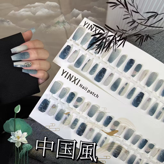 国風青釉磨砂中国風レトロな竹の葉の甲にぼかし