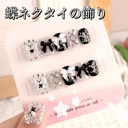 かわいい小熊の蝶ネクタイ小熊の立体装飾純手手描き甘い酷斬新な短い方の甲を着け