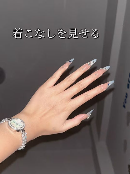 青精霊愛心砕鈷猫眼爆閃さわやかフランス長楕円着用甲