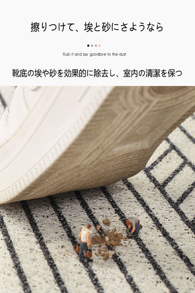 シンプルな玄関用ラバーマット 入り口で滑りにくく、ほこりを取り除き、耐磨耗性があり、玄関で汚れにくく、泥を落とし、裁断可能なフットマット