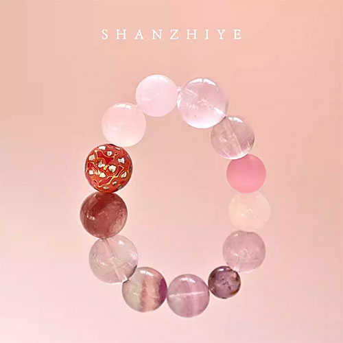 九紫離火天然水晶星光苺晶手串