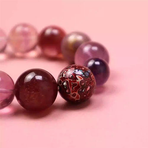 九紫離火天然水晶星光苺晶手串