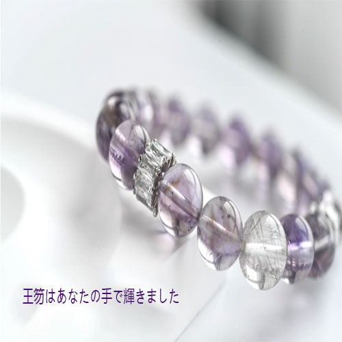 爆閃銀髪晶女ボリビア紫黄晶手串