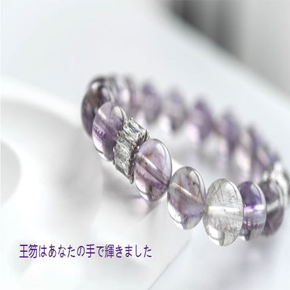 爆閃銀髪晶女ボリビア紫黄晶手串