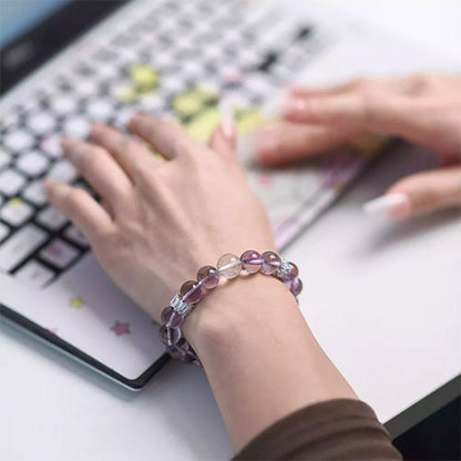 爆閃銀髪晶女ボリビア紫黄晶手串