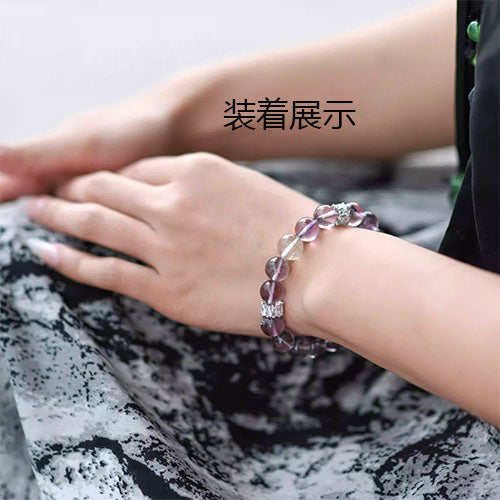 爆閃銀髪晶女ボリビア紫黄晶手串