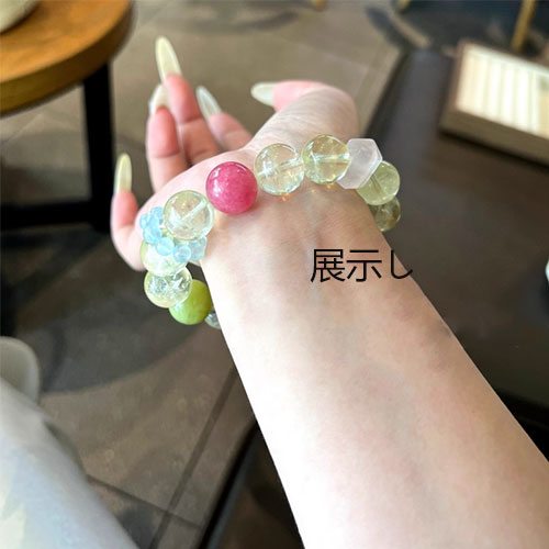 13mm天然黄阿塞の桜の雨の粉水晶岫玉の手串