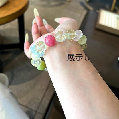 13mm天然黄阿塞の桜の雨の粉水晶岫玉の手串