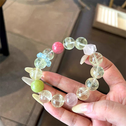 13mm天然黄阿塞の桜の雨の粉水晶岫玉の手串