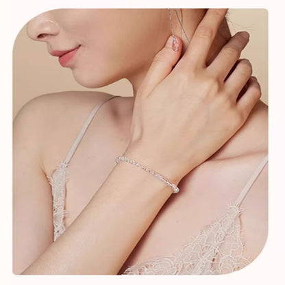 オーストリア白水晶腕輪小金豆細閃精緻天然水晶手串