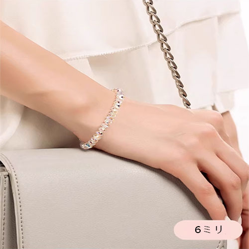 オーストリア白水晶腕輪小金豆細閃精緻天然水晶手串