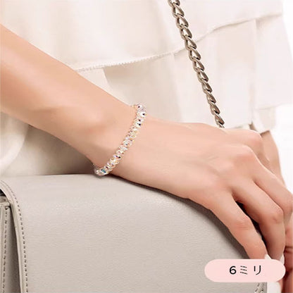 オーストリア白水晶腕輪小金豆細閃精緻天然水晶手串