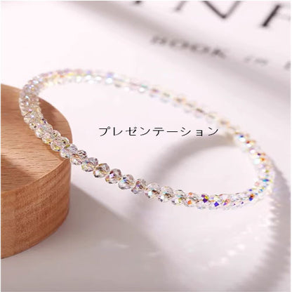 オーストリア白水晶腕輪小金豆細閃精緻天然水晶手串