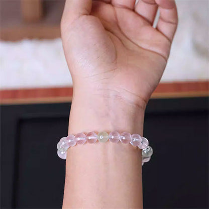 天然ピンククリスタルブレス女性グレープストーンと組み合わせ