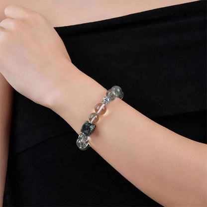 幽霊水晶の手串天然緑竜晶の手串を浄化し天然緑発晶