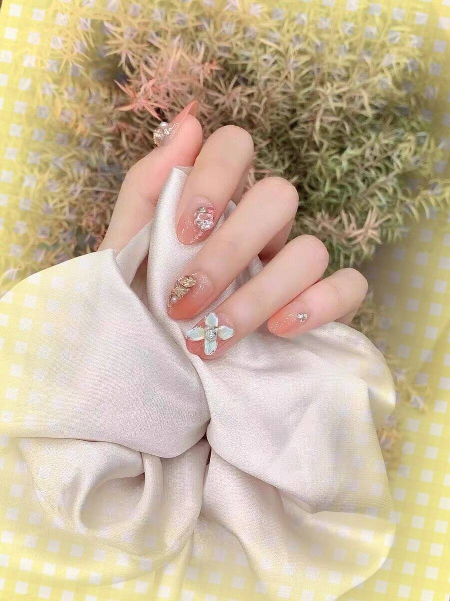 指先生花純手描き氷花猫の目気質高級で清新な感じ甲を着用し