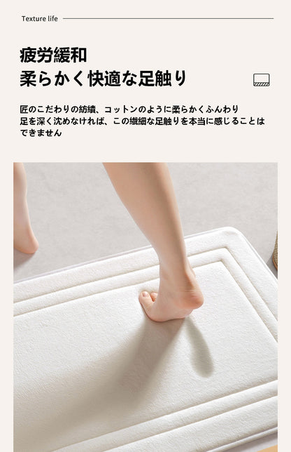 浴室の入り口用吸水速乾フットマット 家庭用トイレ防滑マット 厚手で汚れに強い小サイズのマット