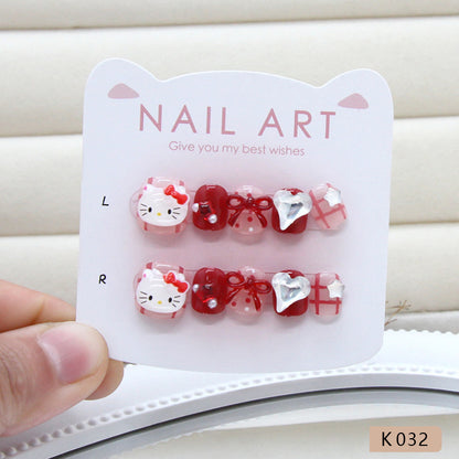 Hello Kitty ドット柄が可愛い 爆閃ハート星パールダイヤモンド 甘いマニキュア