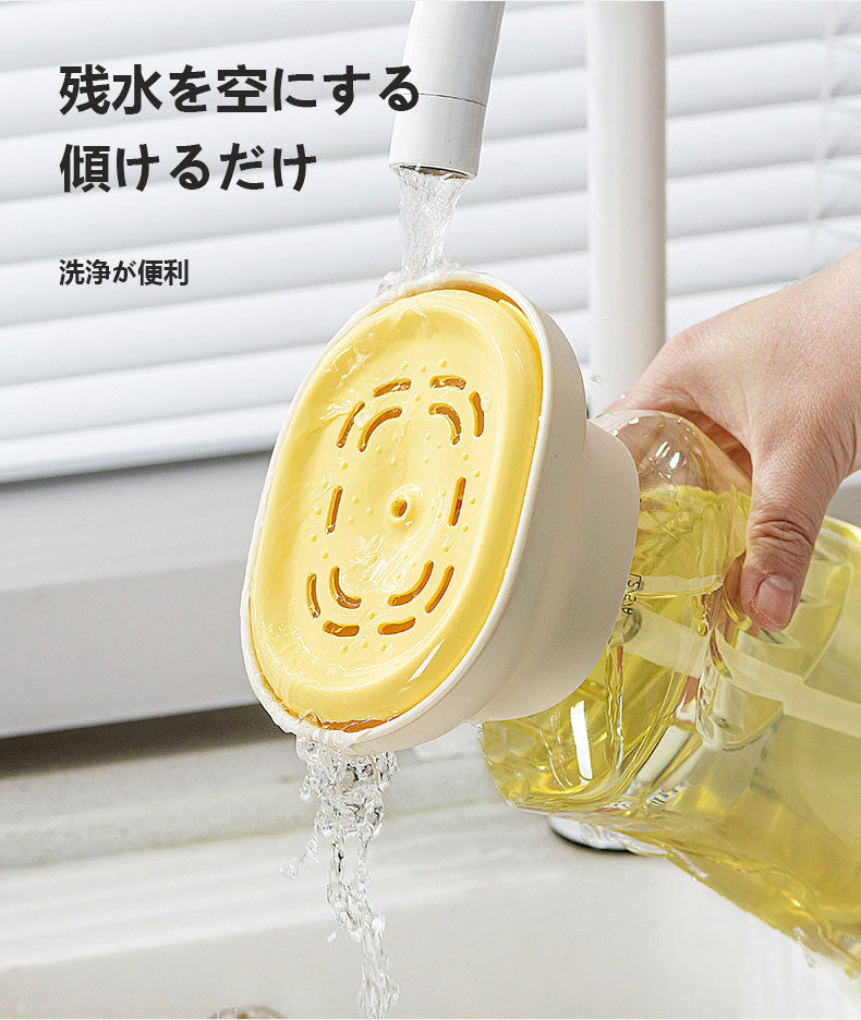 台所シンク用 家庭用洗剤プッシュポンプ｜ハンドソープ・食器洗い液用プレスディスペンサー｜スポンジ・食器ブラシ付き 液出し便利ツール