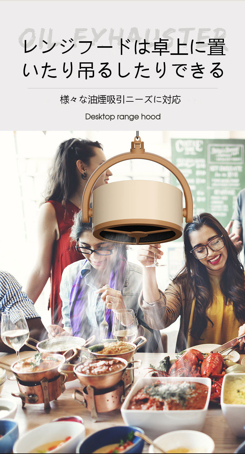 家庭用小型卓上レンジフード ミニポータブル卓上レンジフード 強力吸い込みレンジフード